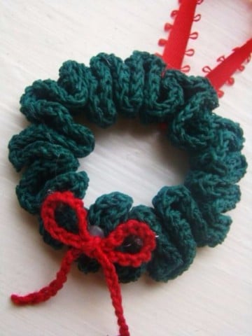 adornos navideños tejidos  crochet corona