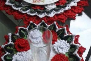 carpetas navideñas en crochet tejidas