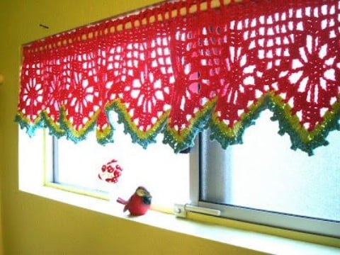 cortinas tejidas al crochet esquemas