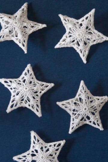 estrellas en crochet navideñas