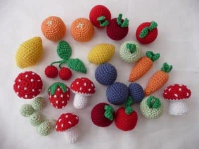 frutas tejidas a crochet miniaturas