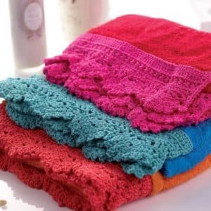 puntillas de crochet para toallas tejidas