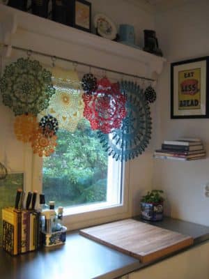 cortinas a crochet para ventanas colores