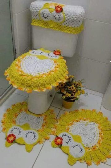 juegos de baño tejidos en crochet imagenes