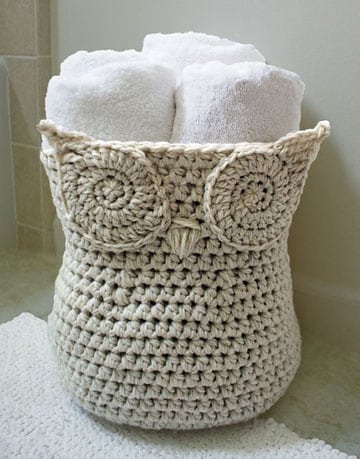 manualidades a crochet para el baño cesta toalla