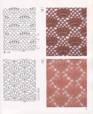 muestrario de puntos a crochet diseño