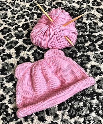 gorros de lana para niñas rosado