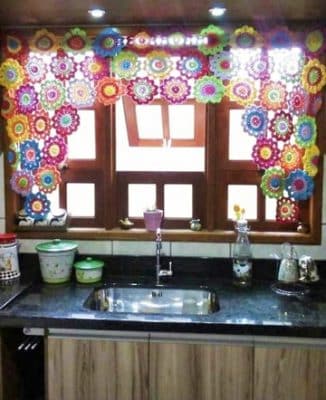 cortinas a crochet para cocina decorativa