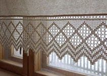para ambientes acogedores, las cortinas tejidas a gancho