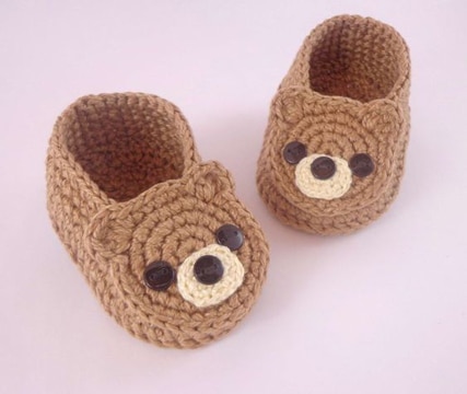 pantuflas a crochet para niños de animales