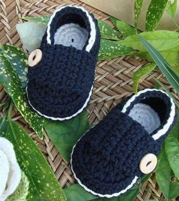 pantuflas a crochet para niños pequeños