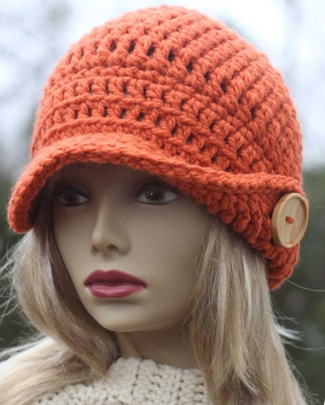 gorras tejidas a crochet para mujer unicolor