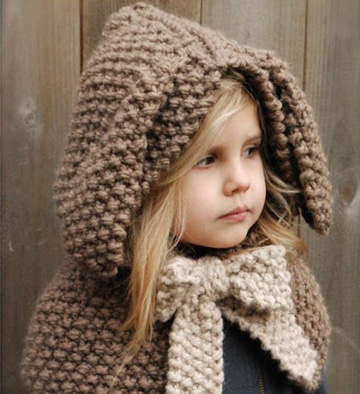 bufanda circular con capucha para niña