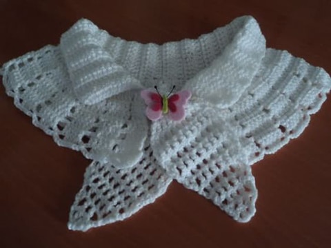 cuellos tejidos a crochet para vestidos de niña