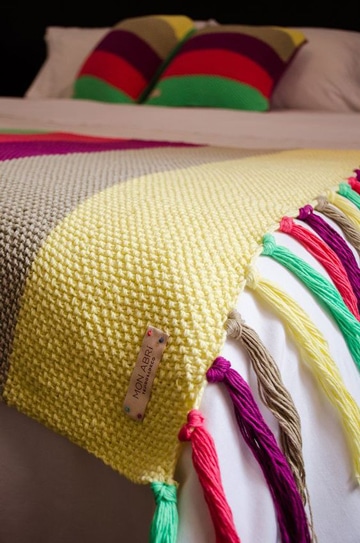 mantas de ganchillo de lana de colores