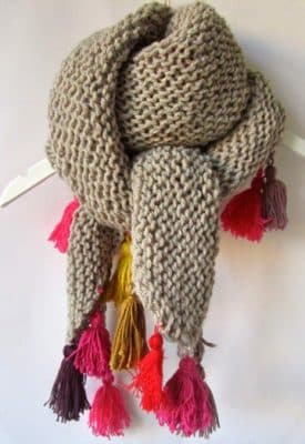 bufandas de ganchillo para mujer con flequillos