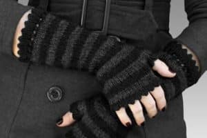 como hacer guantes de lana negros