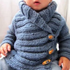 chompas de lana para niños con botones