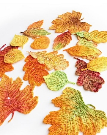 como hacer hojas a crochet diseños