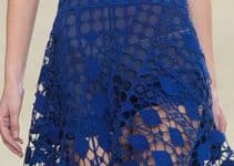 modernos vestidos largos azul marino elaborados en tejido
