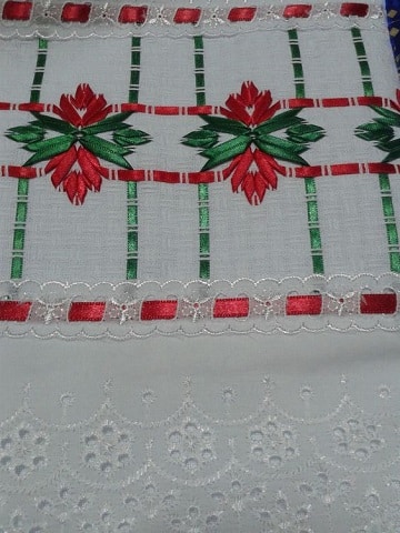 bordados en cinta navideños para mantas