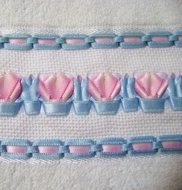 bordados en cinta para toallas de bebe