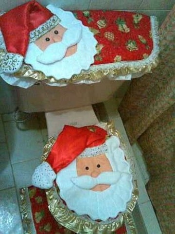 como hacer tapetes para baño para navidad