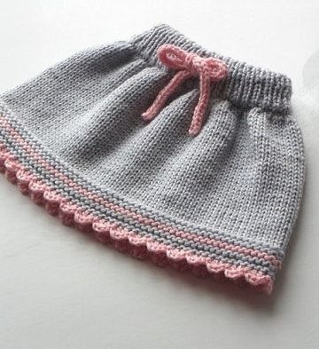 faldas tejidas a crochet para niña dos agujas