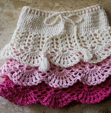 faldas tejidas a crochet para niña una aguja