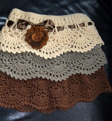 faldas tejidas a crochet para niña varios colores