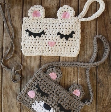 bolsos tejidos a crochet para niña de animales
