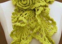 las bufandas de ganchillo para mujer con flecos y flores