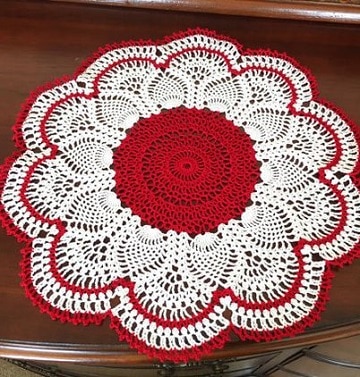 carpetas navideñas en crochet rojo y blanco