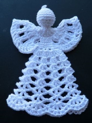 como hacer angeles de navidad tejidos a crochet
