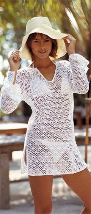 vestidos al crochet para playa blanco