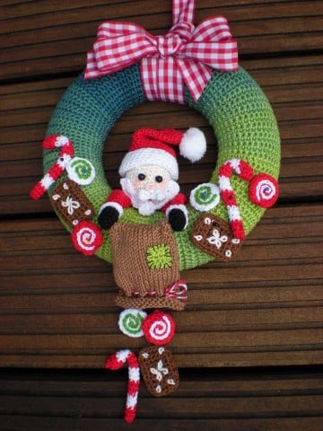 coronas navideñas a crochet para decorar