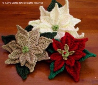 flores navideñas a crochet creativas