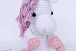 peluches tejidos a crochet de unicornio