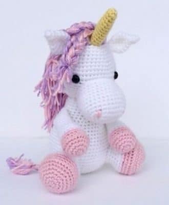 peluches tejidos a crochet de unicornio