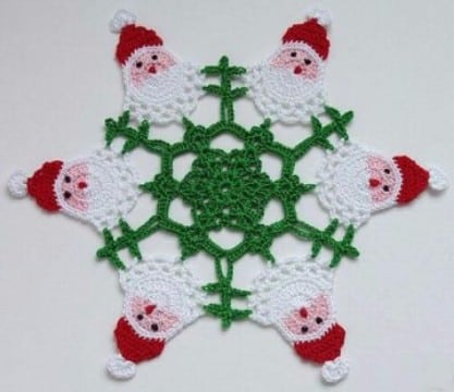 tapetes navideños a crochet de santa