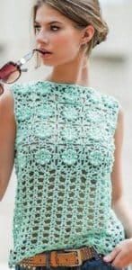 blusas tejidas de crochet sin mangas