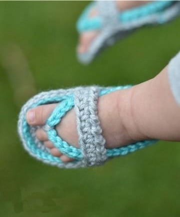 sandalias tejidas para bebe niña