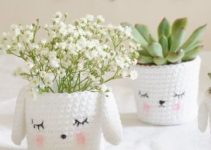 funcionalidad y belleza con las macetas tejidas al crochet