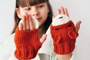 manoplas tejidas a crochet para niñas