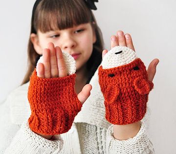 manoplas tejidas a crochet para niñas