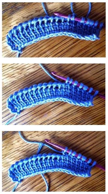 crochet tunecino paso a paso en azul