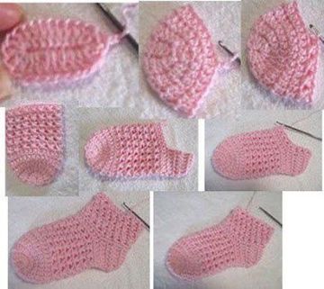 como hacer calcetines a crochet de niñas