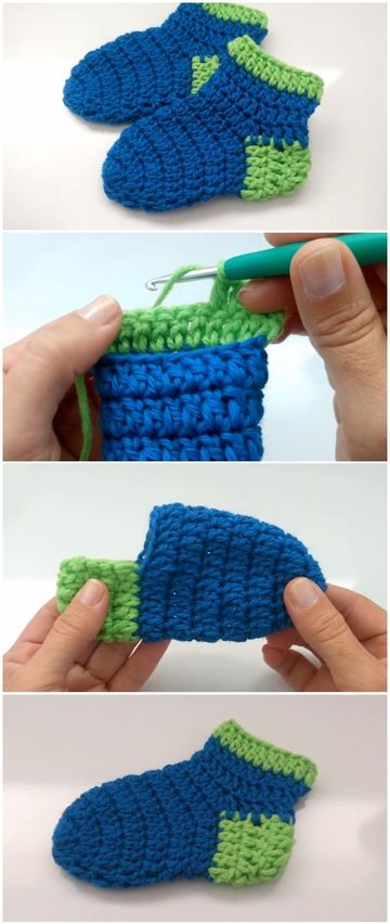 como hacer calcetines a crochet de niños