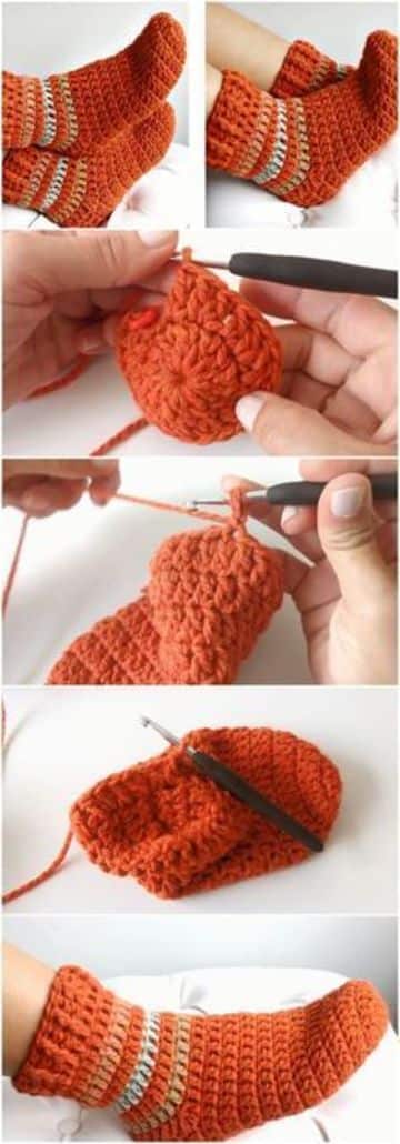 como hacer calcetines a crochet paso a paso