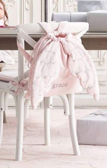 bolsas de tela para niños con alas de angel